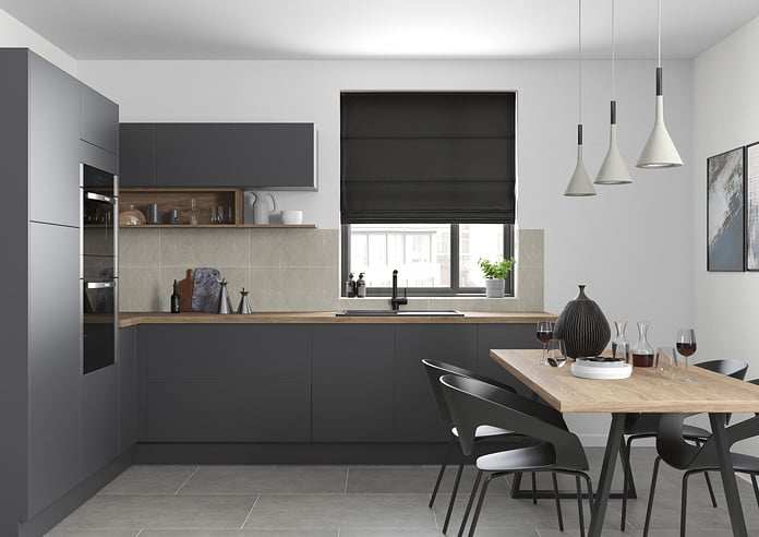 Kent, Black - Twist&Fit Roman Blind - Image 5